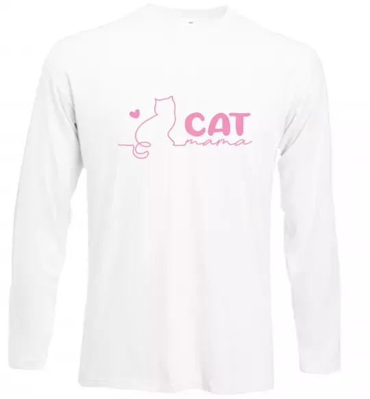 Лонгслив Cat mama pink Белый фото
