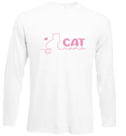 Лонгслив Cat mama pink Белый фото