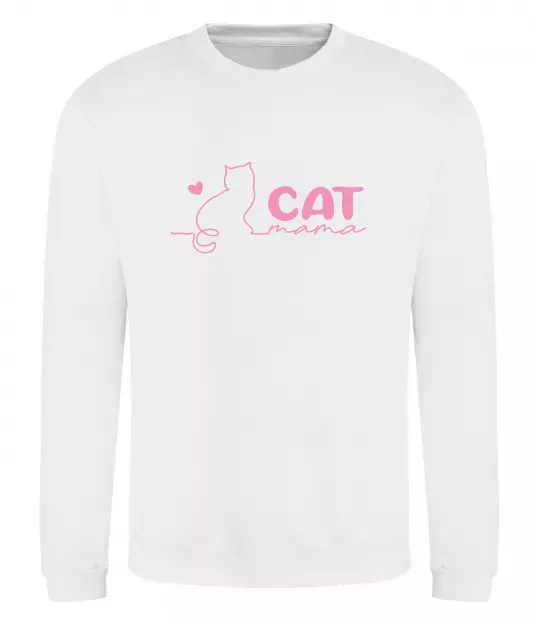 Світшот Cat mama pink Білий фото