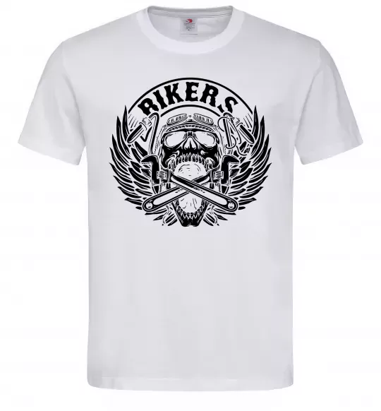 Мужская футболка Череп Bikers Белый фото