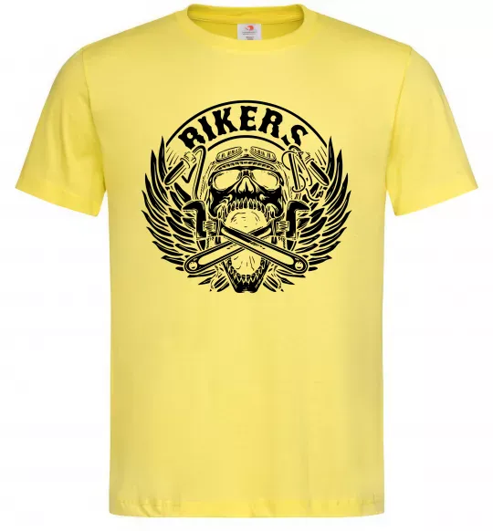 Мужская футболка Череп Bikers Лимонный фото