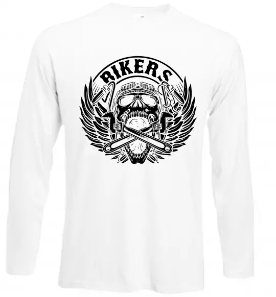 Лонгслів Череп Bikers Білий фото
