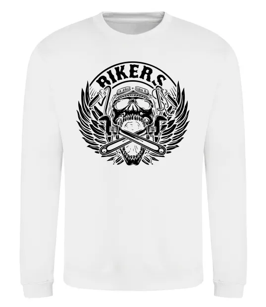 Світшот Череп Bikers Білий фото