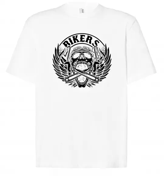 Футболка Оверсайз Череп Bikers Білий фото