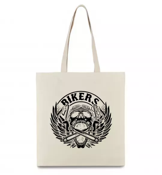 Еко-сумка Череп Bikers Бежевий фото