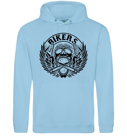 Чоловіча толстовка (худі) Череп Bikers Блакитний фото