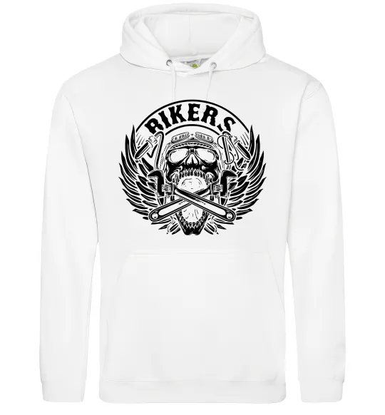 Жіноча толстовка (худі) Череп Bikers Білий фото