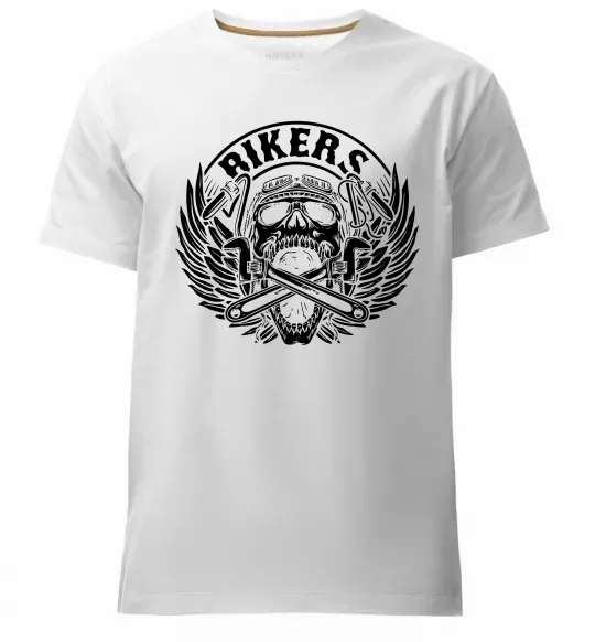 Чоловіча преміум футболка Череп Bikers Білий фото