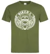 Мужская футболка Череп Bikers Оливковый фото