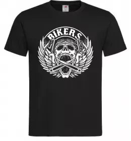 Мужская футболка Череп Bikers Черный фото