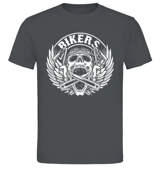 Мужская футболка Череп Bikers Графит фото