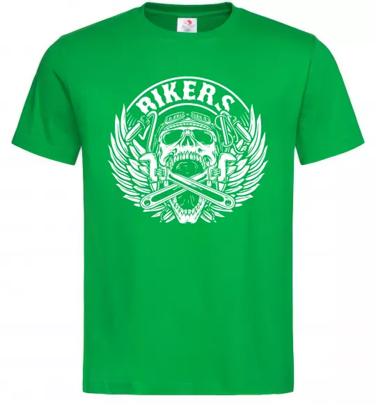 Мужская футболка Череп Bikers Зеленый фото