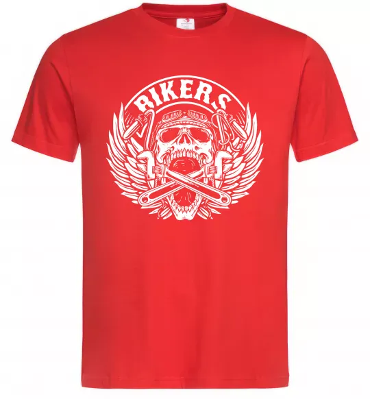 Мужская футболка Череп Bikers Красный фото