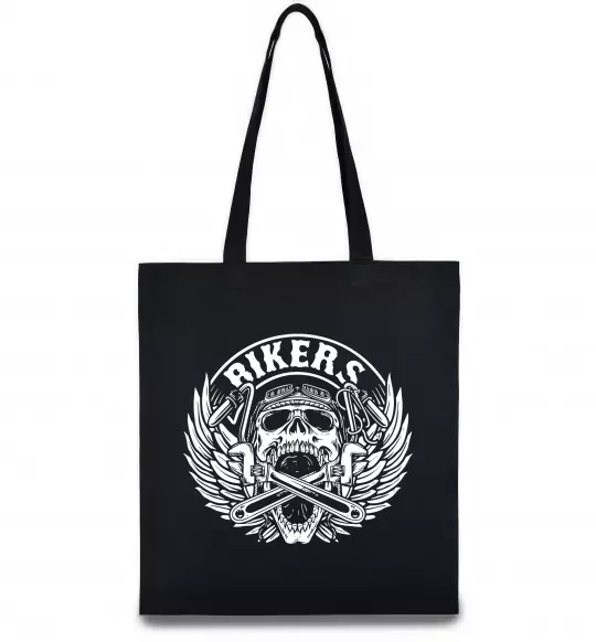 Еко-сумка Череп Bikers Чорний фото