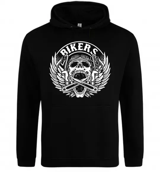 Жіноча толстовка (худі) Череп Bikers Чорний фото