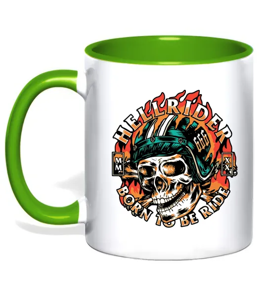 Чашка с цветной ручкой Hellrider Лаймовый фото