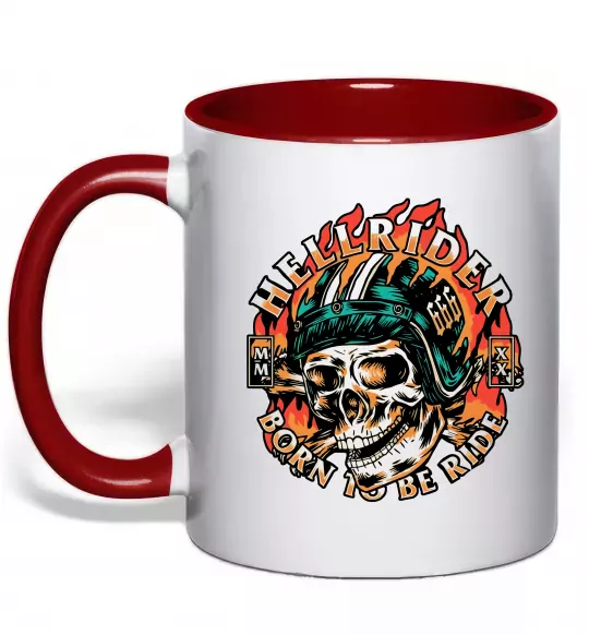 Чашка з кольоровою ручкою Hellrider Червоний фото