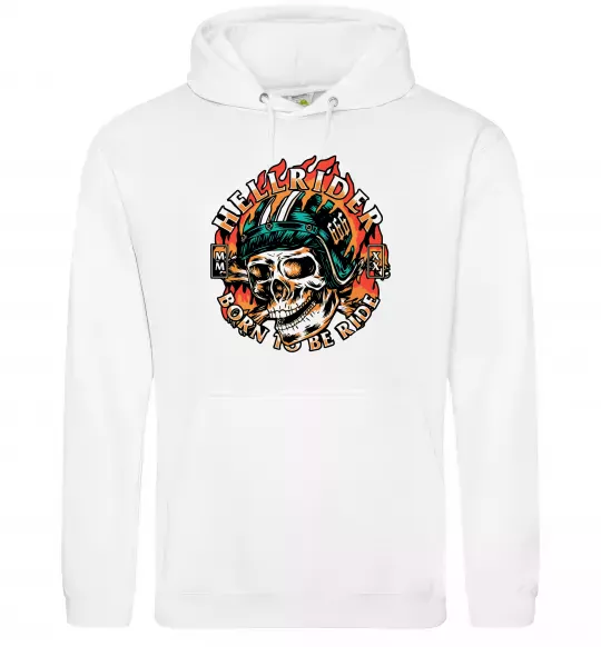 Мужская толстовка (худи) Hellrider Белый фото