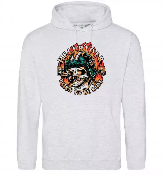 Мужская толстовка (худи) Hellrider Серый меланж фото