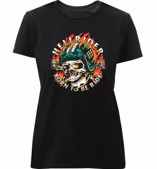 Женская премиум футболка Hellrider Черный фото
