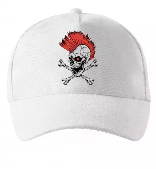 Кепка Череп з ірокезом Білий фото