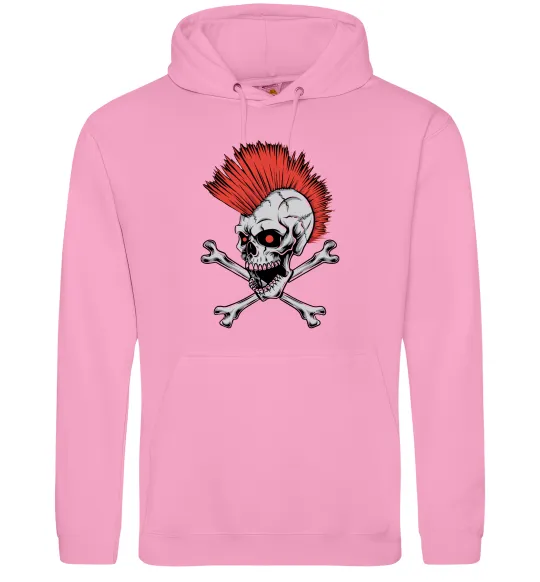 Чоловіча толстовка (худі) Череп з ірокезом Рожевий фото