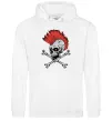Жіноча толстовка (худі) Череп з ірокезом Білий фото