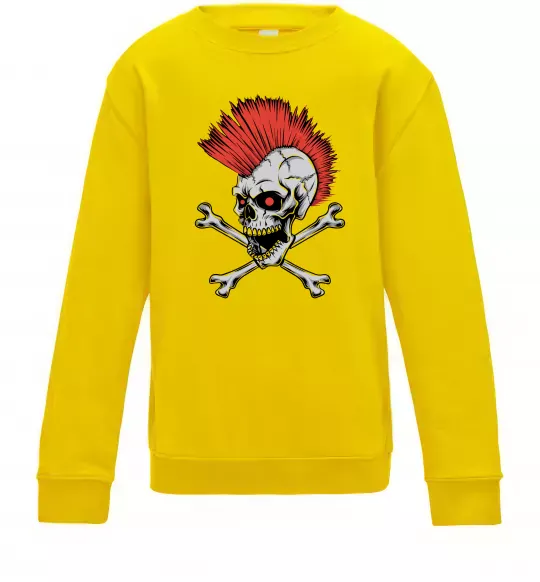 Детский Свитшот Череп з ірокезом Солнечно желтый фото