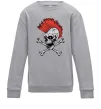 Детский Свитшот Череп з ірокезом Серый меланж фото