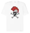 Футболка Оверсайз Череп з ірокезом Белый фото