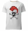 Чоловіча преміум футболка Череп з ірокезом Білий фото