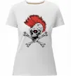 Жіноча преміум футболка Череп з ірокезом Білий фото