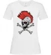 Женская футболка Череп з ірокезом Белый фото