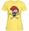 Женская футболка Череп з ірокезом Лимонный фото