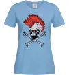Женская футболка Череп з ірокезом Голубой фото