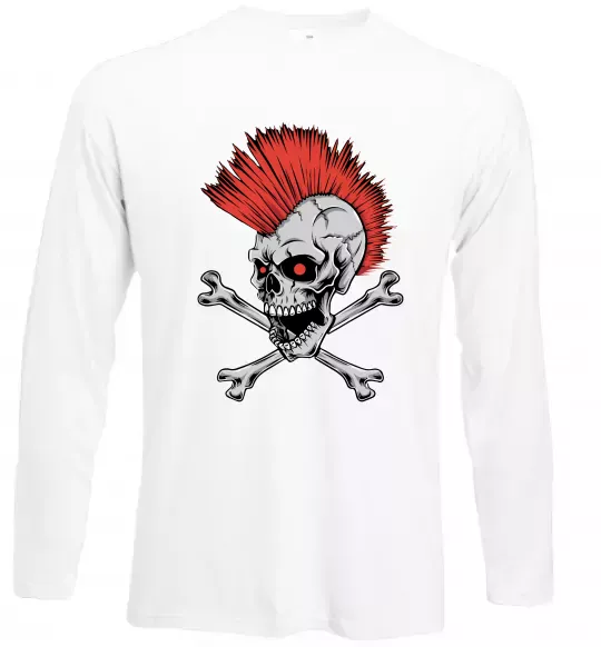 Лонгслив Череп з ірокезом Белый фото