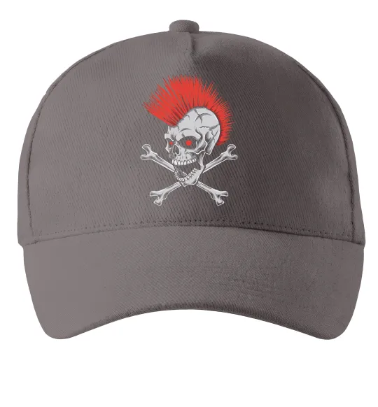 Кепка Череп з ірокезом Сірий фото