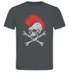 Мужская футболка Череп з ірокезом Графит фото