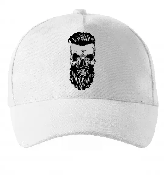 Кепка Череп з бородою Белый фото