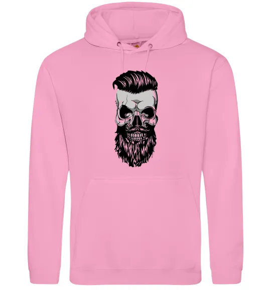 Мужская толстовка (худи) Череп з бородою Розовый фото