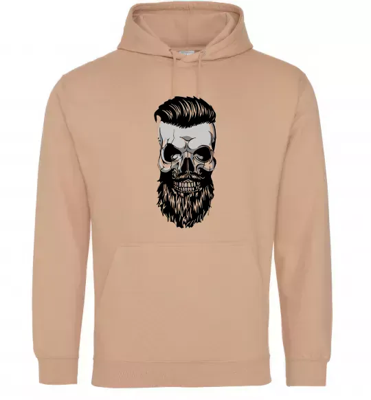 Женская толстовка (худи) Череп з бородою Песочный фото