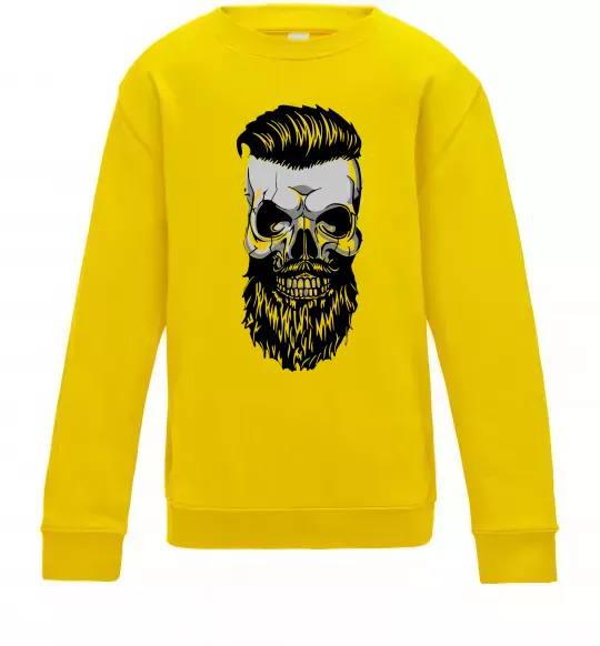 Детский Свитшот Череп з бородою Солнечно желтый фото