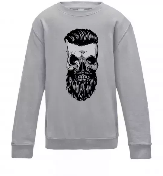 Детский Свитшот Череп з бородою Серый меланж фото