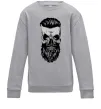 Детский Свитшот Череп з бородою Серый меланж фото