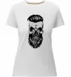 Жіноча преміум футболка Череп з бородою Білий фото