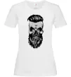 Женская футболка Череп з бородою Белый фото