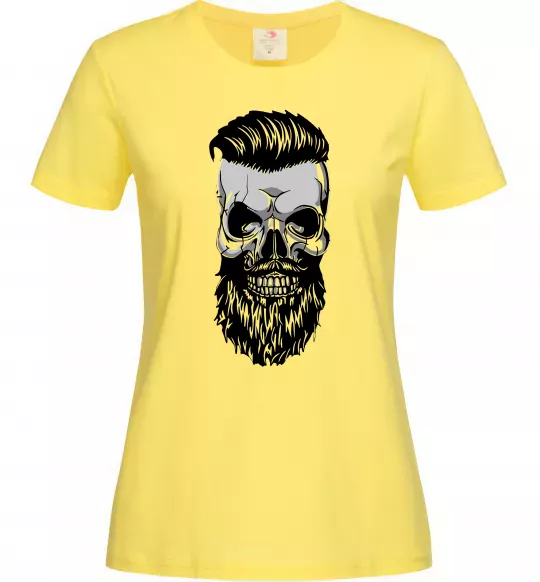 Женская футболка Череп з бородою Лимонный фото