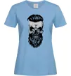 Женская футболка Череп з бородою Голубой фото