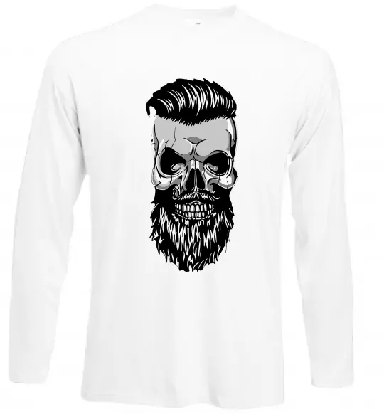 Лонгслив Череп з бородою Белый фото