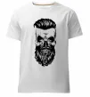 Мужская премиум футболка Череп з бородою Белый фото